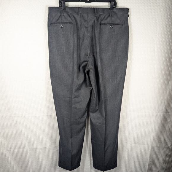Brooks Brothers 1818 Madison Wool Dress Pants 38x30 Gray Pinstripe Pleated Italy - Picture 2 of 4